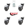 Service Caster 3 Inch Bright Chrome Hooded Polyurethane Top Plate Casters SCC, 4PK SCC-03S310-PPUBD-BC-4